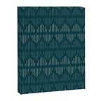 Minimalist Mudcloth 3 in Cream and Olive on Teal Canvas Print Gallery Image 8