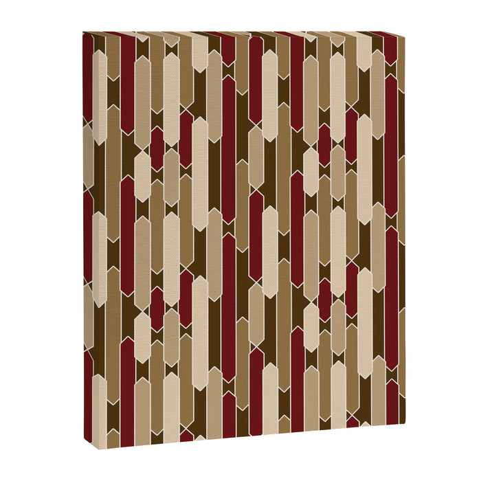 Modern Tabs in Brown, Burgundy and Tan Canvas Print Gallery Image 1