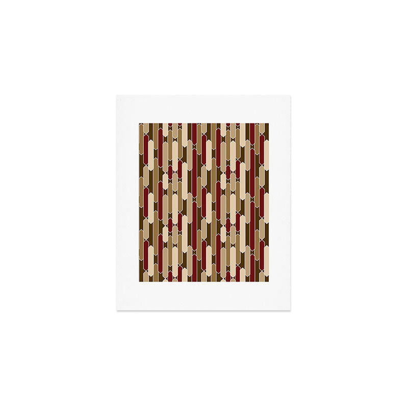 Modern Tabs in Brown, Burgundy and Tan Art Print Gallery Image 1