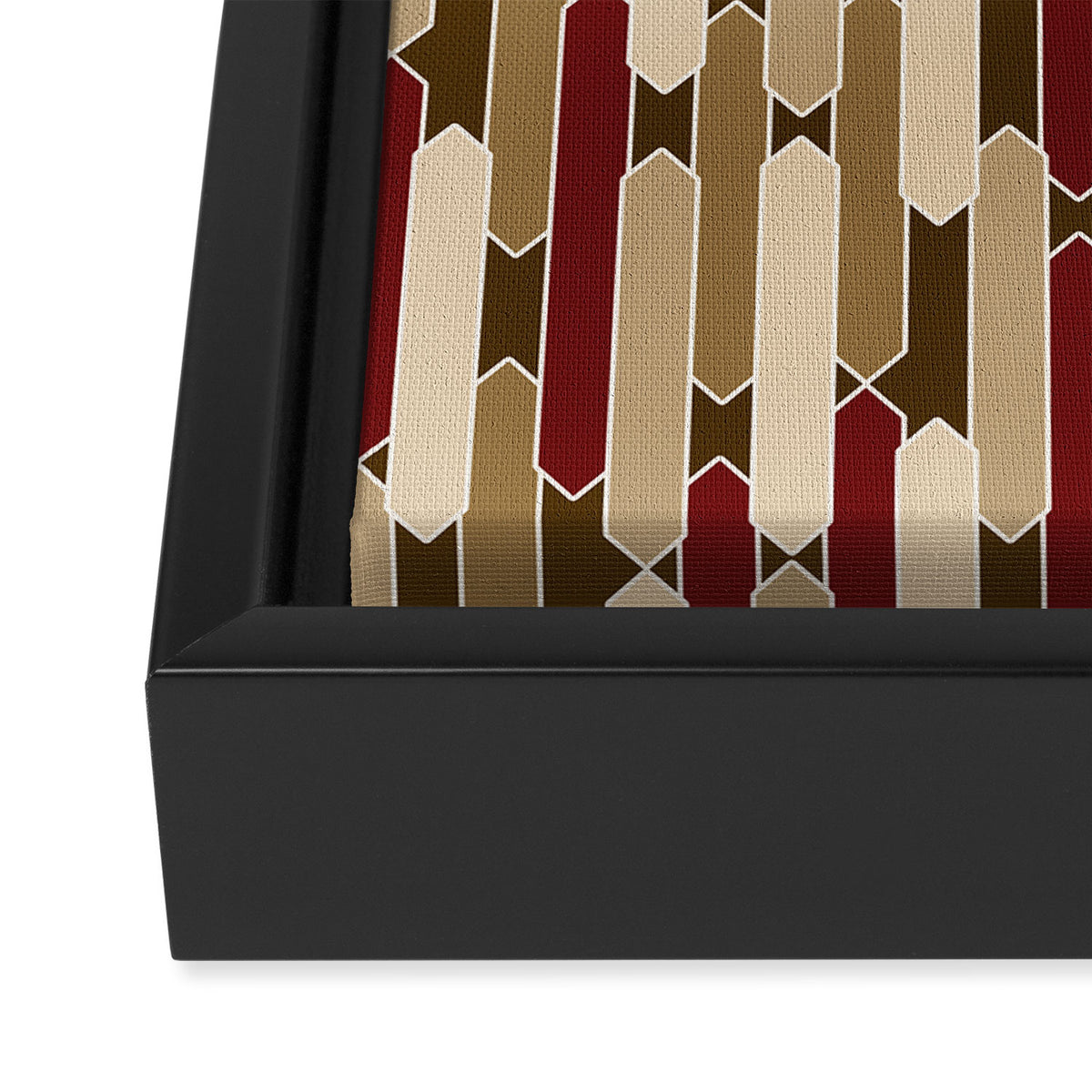 Modern Tabs in Brown, Burgundy and Tan Framed Canvas Print Gallery Image 3