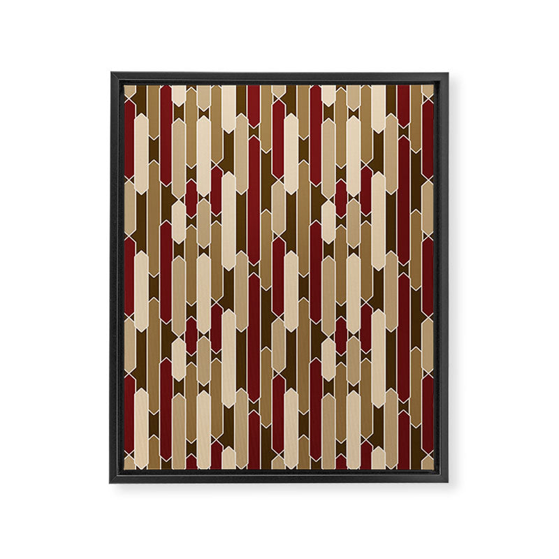 Modern Tabs in Brown, Burgundy and Tan Framed Canvas Print Gallery Image 8