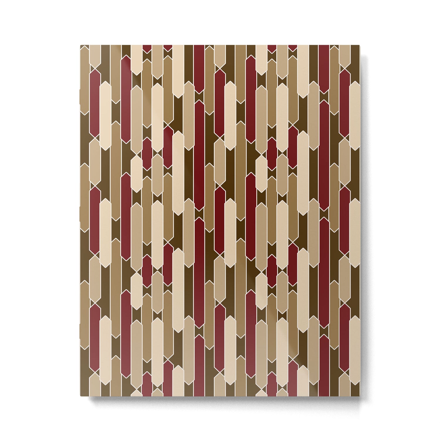 Modern Tabs in Brown, Burgundy and Tan Metal Print Gallery Image 6