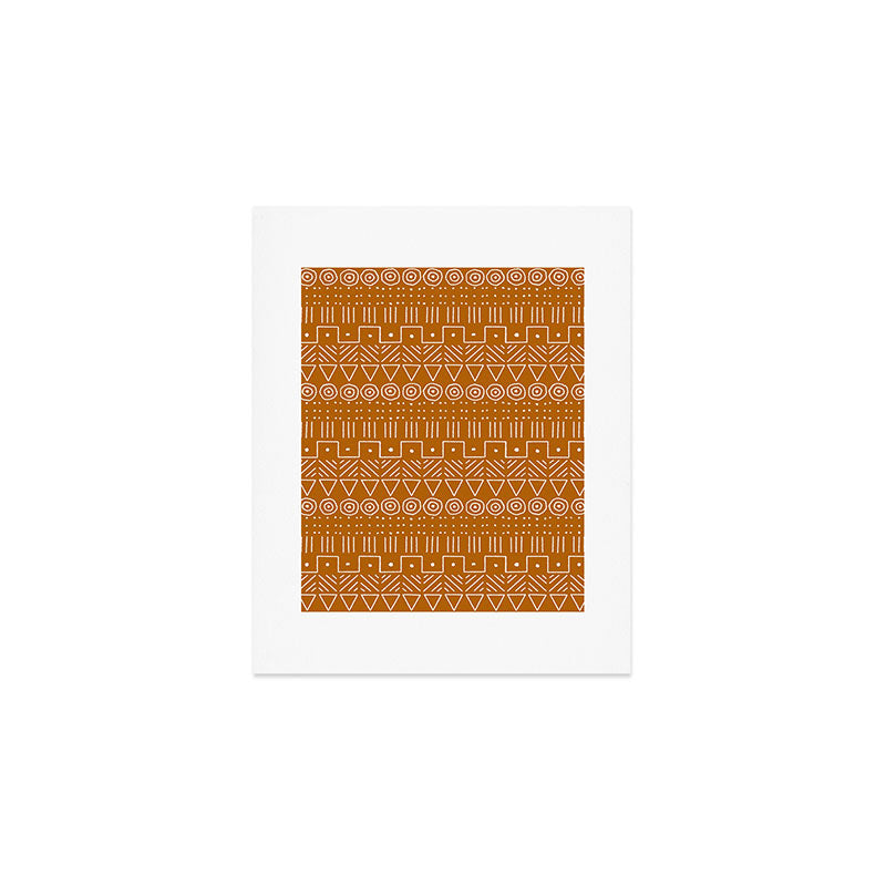 Mudcloth Style 1 in Orange Art Print Gallery Image 1