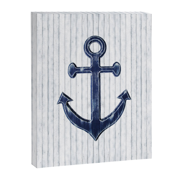 Rustic Anchor in navy blue Canvas Print Gallery Image 1