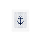 Rustic Anchor in navy blue Art Print Gallery Image 1