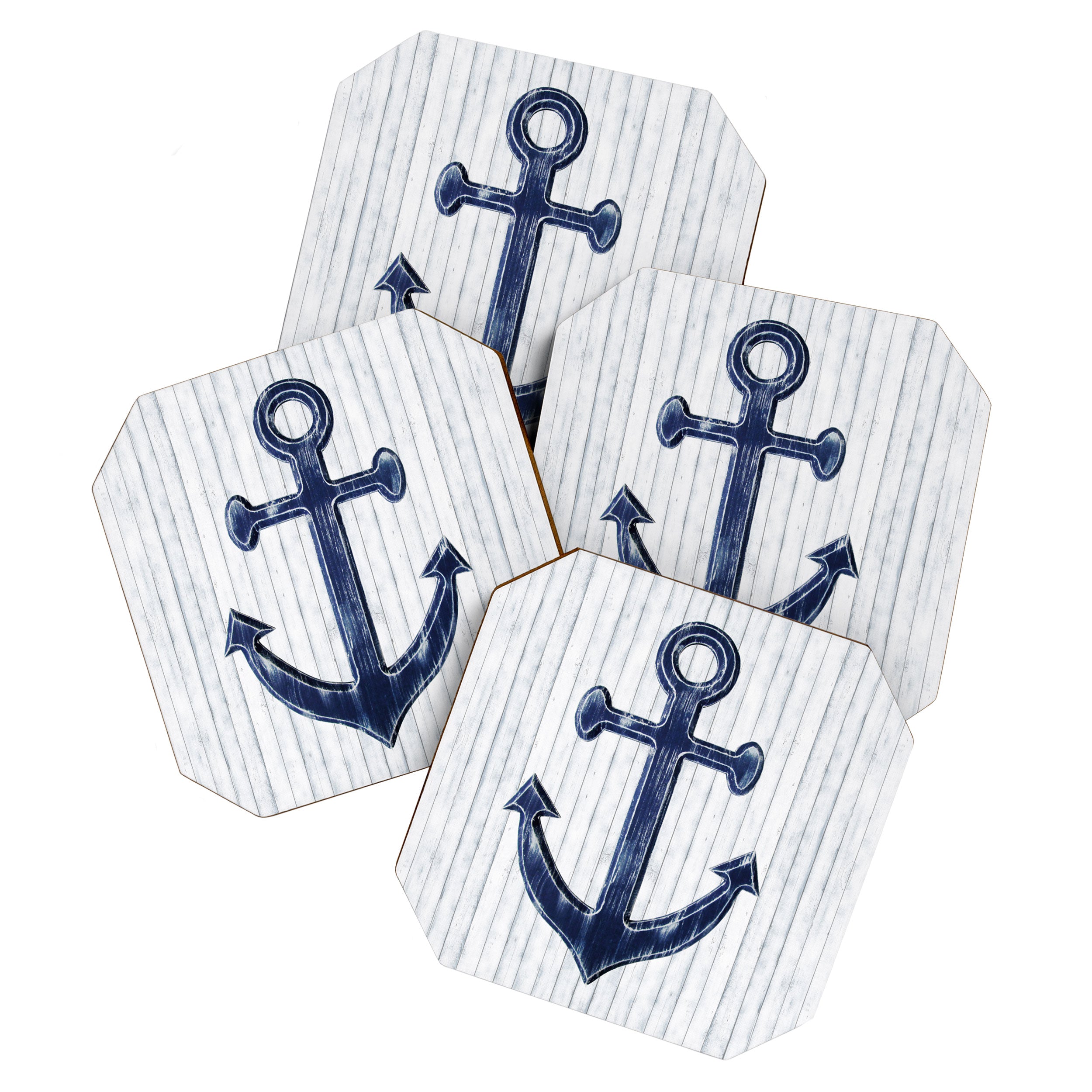 Rustic Anchor in navy blue Coaster Gallery Image 1