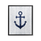 Rustic Anchor in navy blue Framed Canvas Print Gallery Image 8
