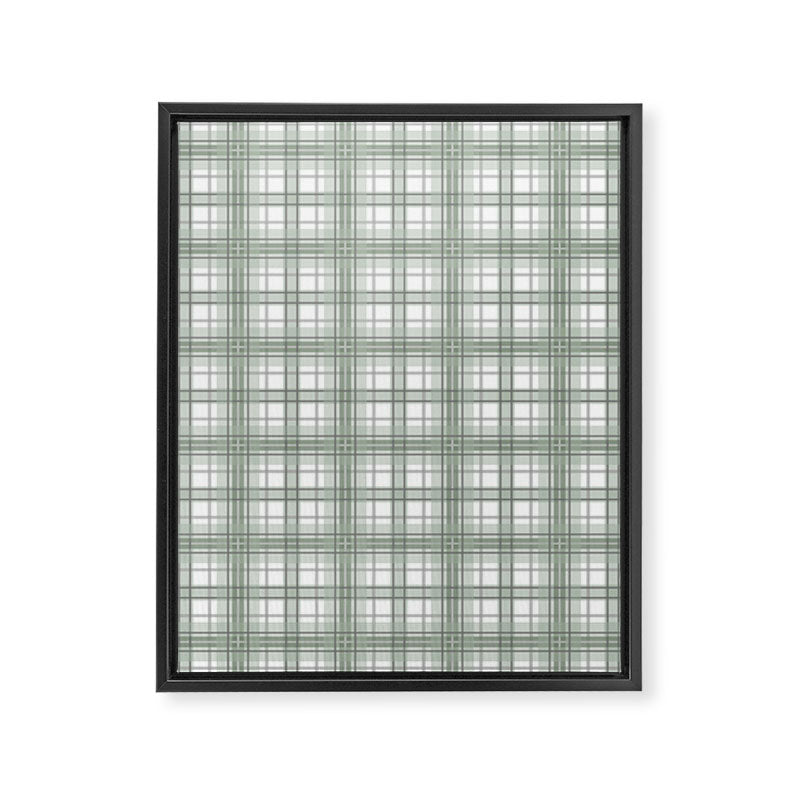Sage Green and Gray Plaid Framed Canvas Print Gallery Image 8