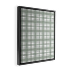 Sage Green and Gray Plaid Framed Canvas Print Gallery Image 2