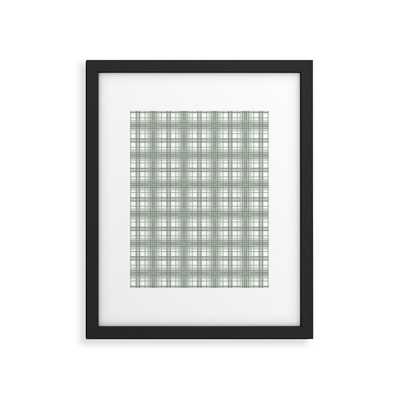 Sage Green and Gray Plaid Framed Art Print Gallery Image 6