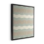 Wavy River I in cream, sage green, tan Framed Canvas Print Gallery Image 2