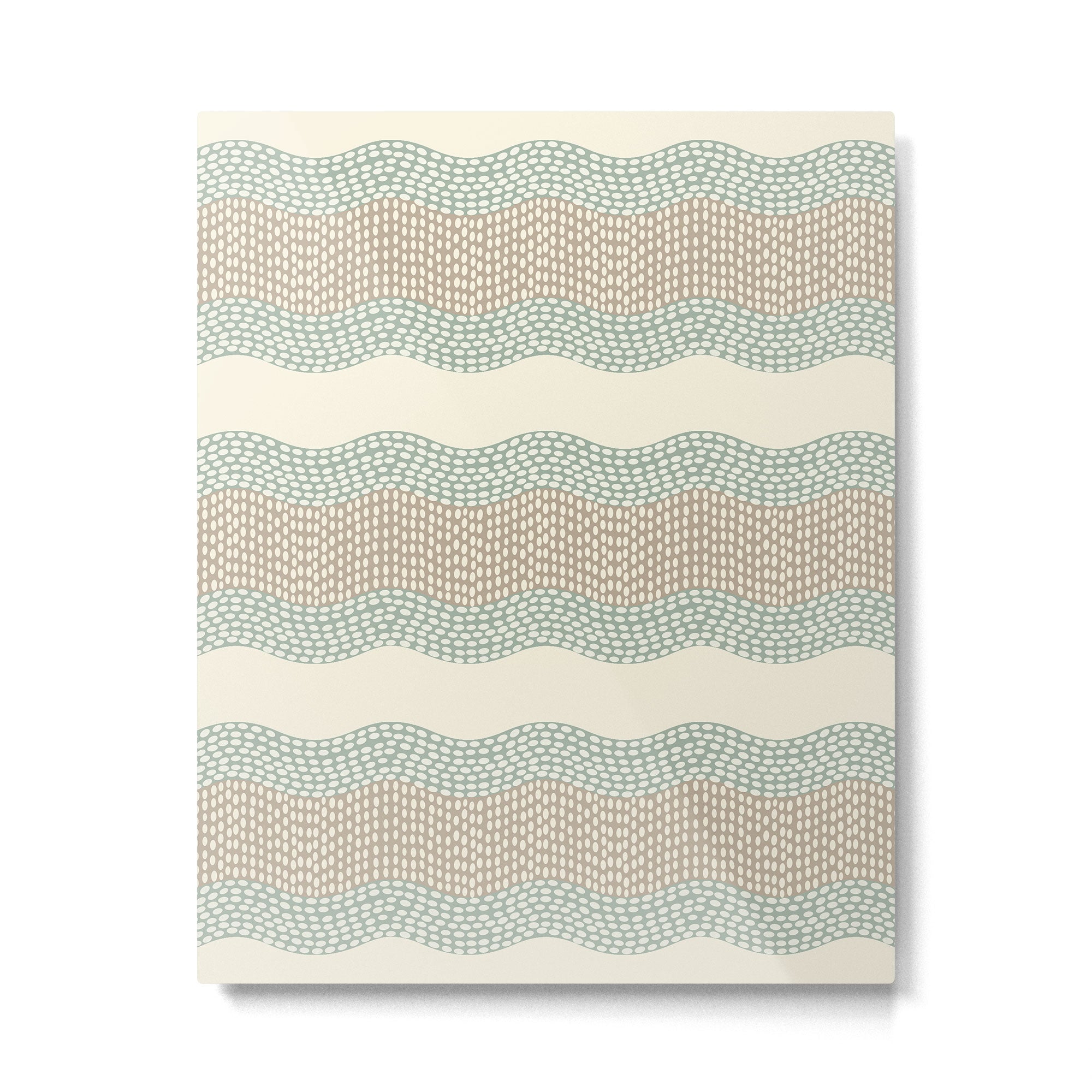 Wavy River I in cream, sage green, tan Metal Print Gallery Image 6