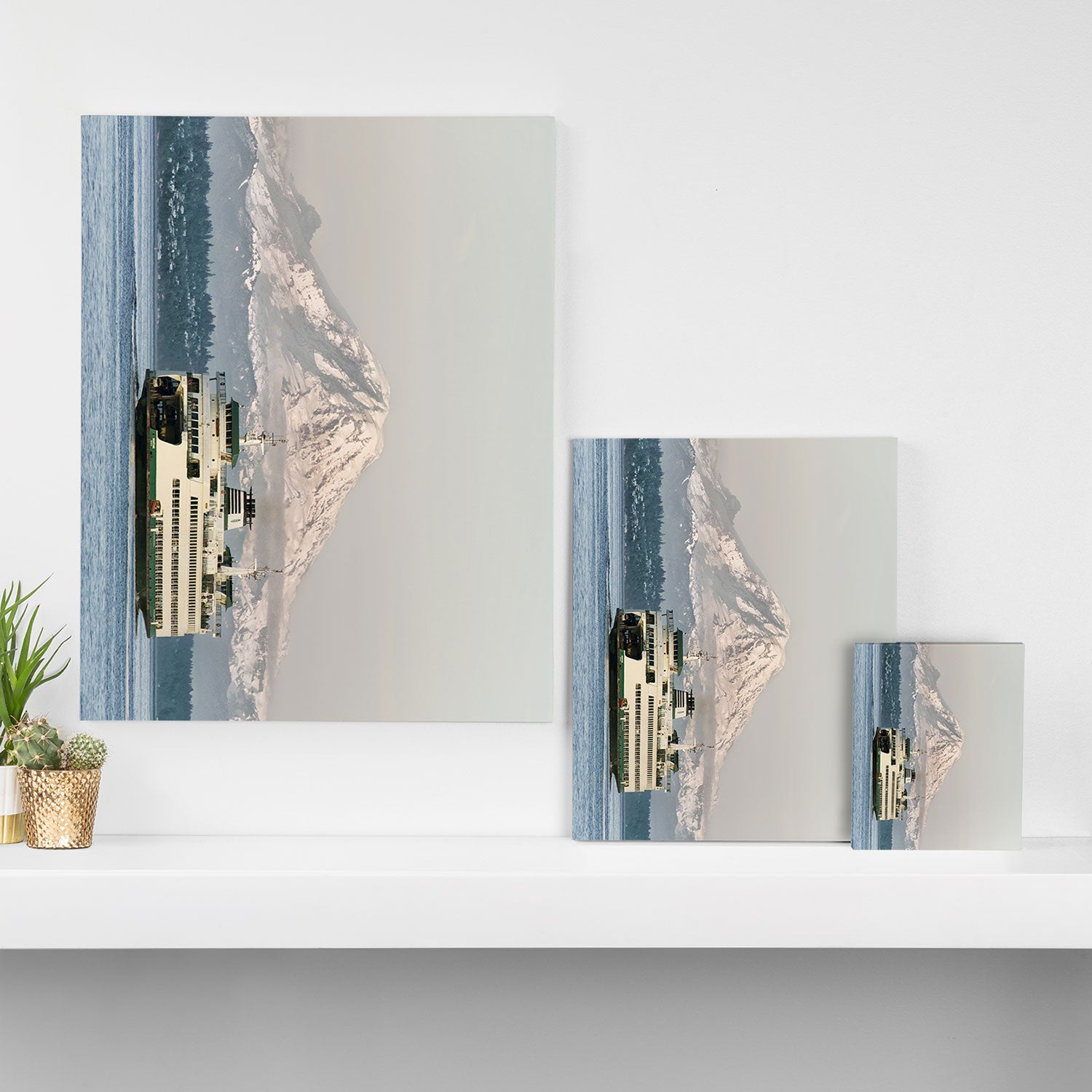 Seattle Bainbridge Island Ferry with Mount Rainier Canvas Print Gallery Image 3