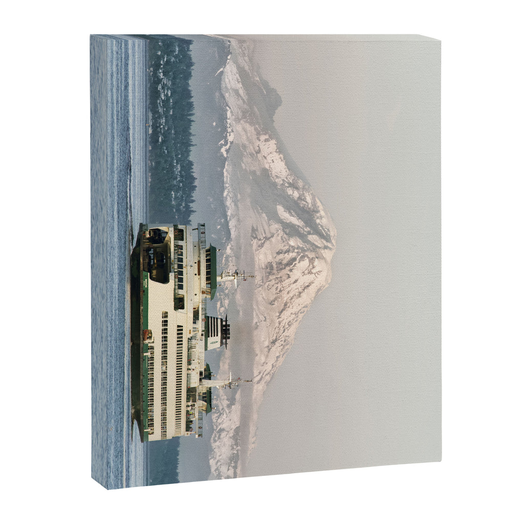 Seattle Bainbridge Island Ferry with Mount Rainier Canvas Print Gallery Image 1