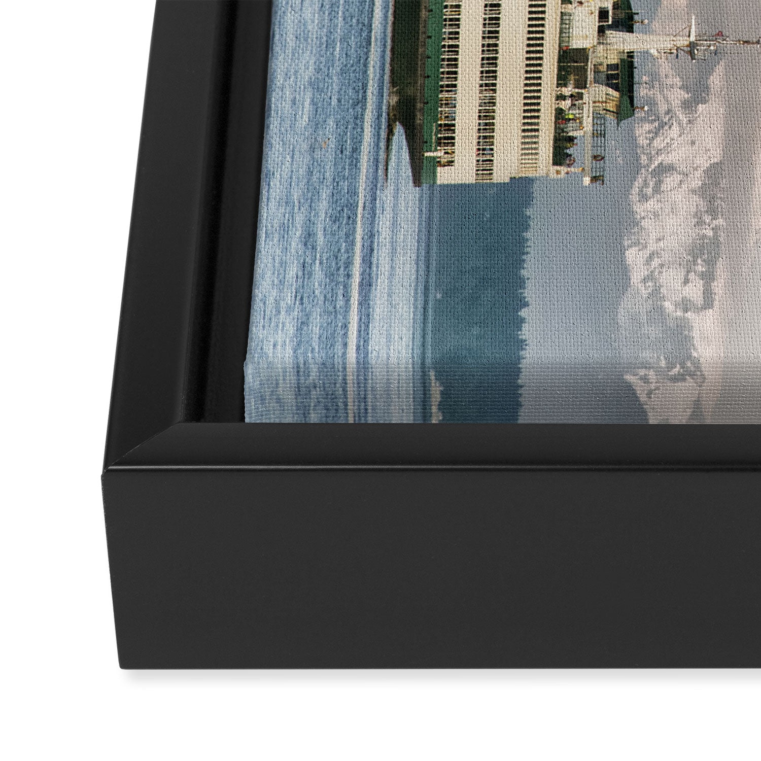 Seattle Bainbridge Island Ferry with Mount Rainier Framed Canvas Print Gallery Image 3