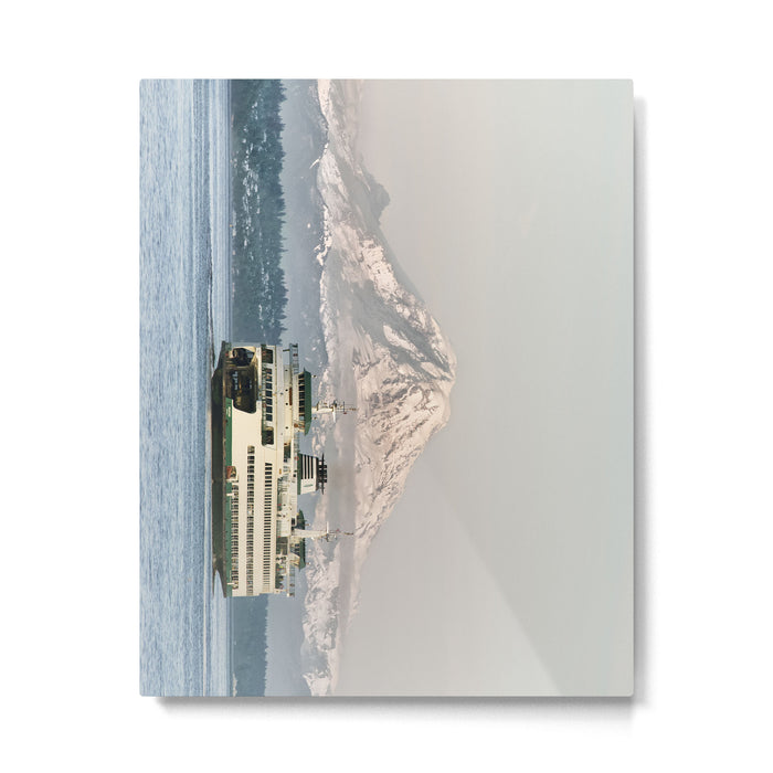 Seattle Bainbridge Island Ferry with Mount Rainier Metal Print Gallery Image 1