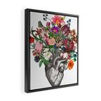 Anatomical heart and flowers Framed Canvas Print Gallery Image 2
