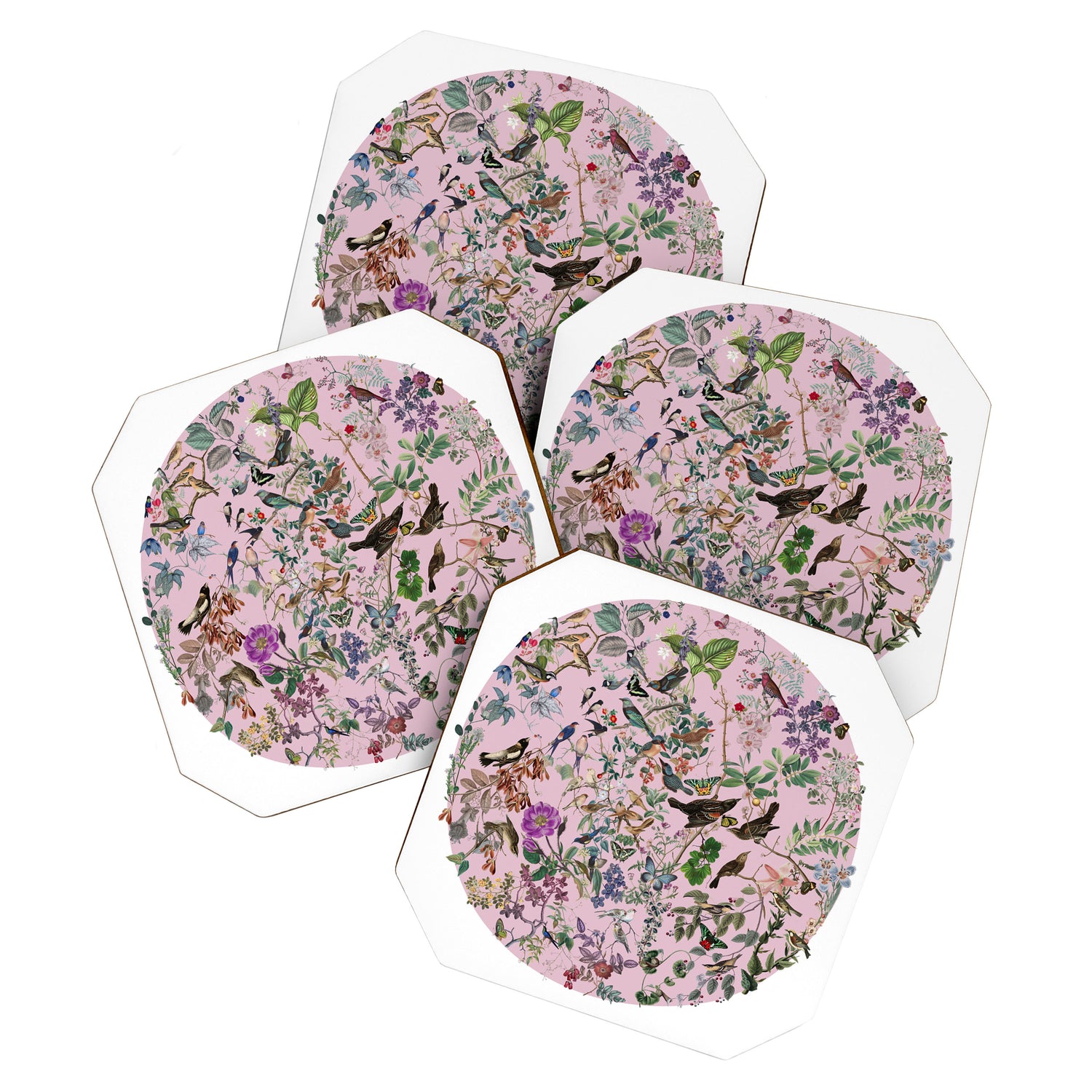 Bird menagerie mauve Coaster Gallery Image 1