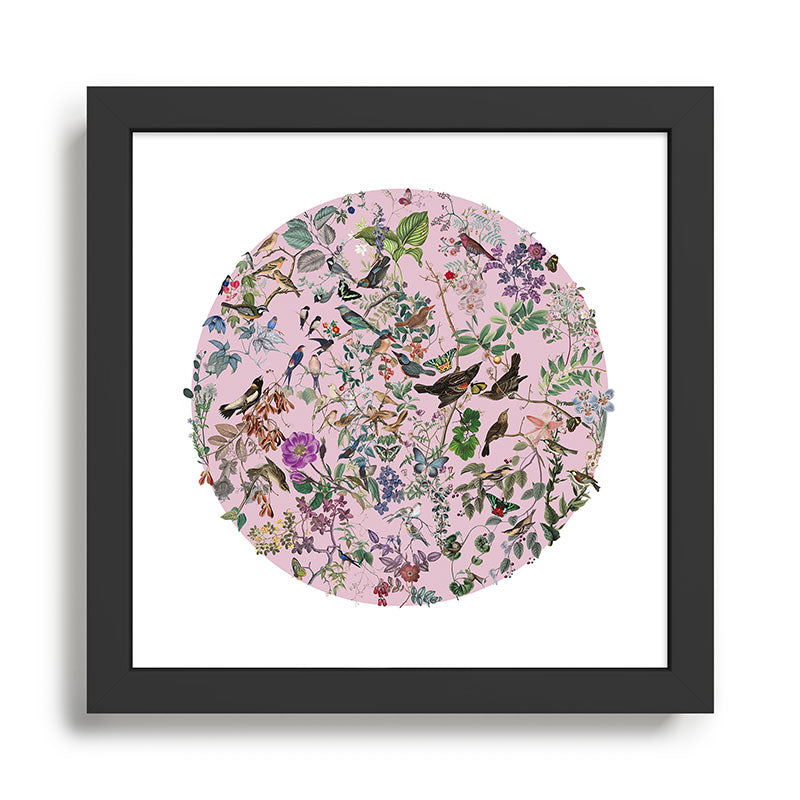 Bird menagerie mauve Framed Art Print Gallery Image 1