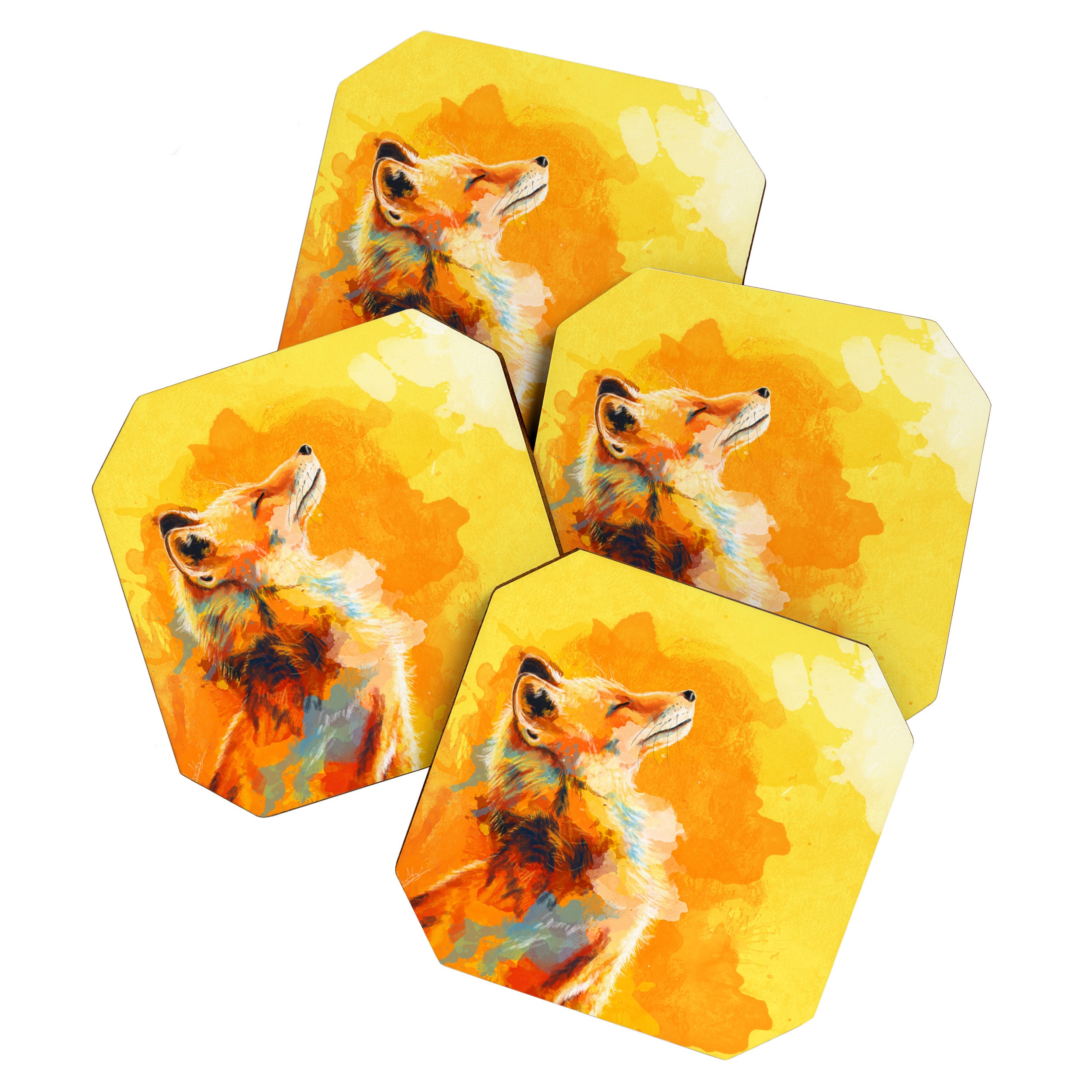 Blissful Light - Fox portrait Coaster Gallery Image 1