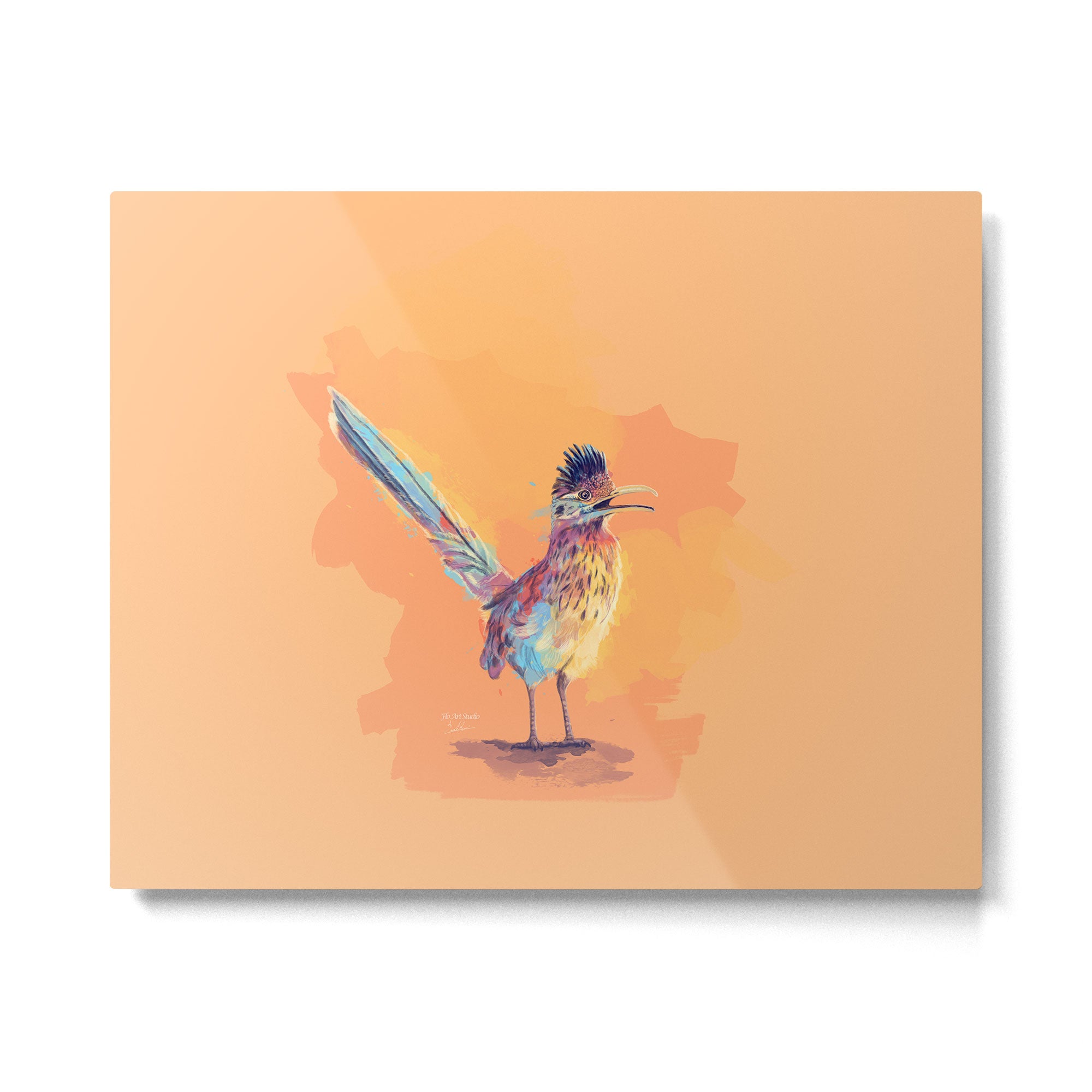 Desert Song - Roadrunner Illustration Metal Print Gallery Image 4