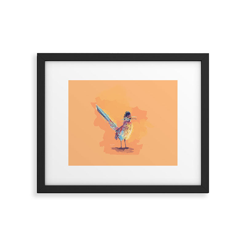 Desert Song - Roadrunner Illustration Framed Art Print Gallery Image 5