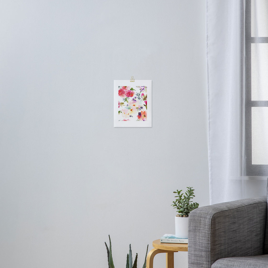 Beautiful Light Watercolor Painting Flower Pattern Floral Kingdom Art Print Gallery Image 3