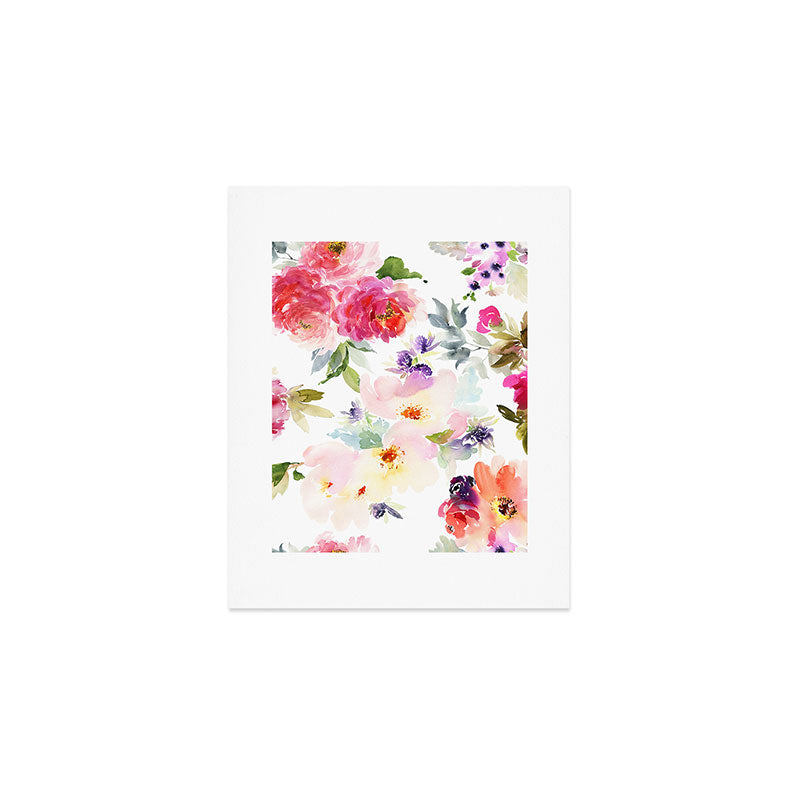 Beautiful Light Watercolor Painting Flower Pattern Floral Kingdom Art Print Gallery Image 1