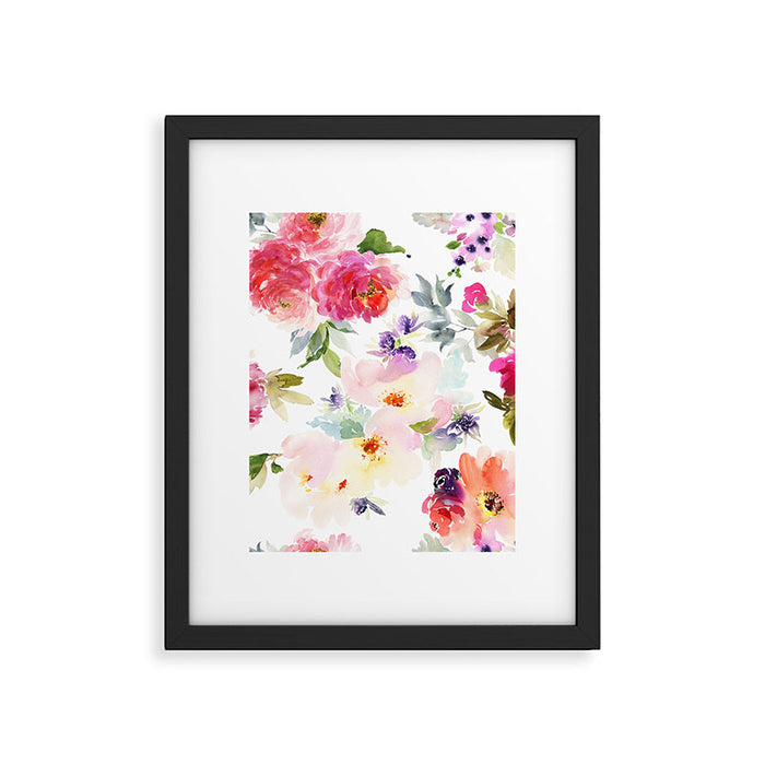 Beautiful Light Watercolor Painting Flower Pattern Floral Kingdom Framed Art Print Gallery Image 1