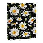 Floral Kingdom Cute White Daisy On Black Background Canvas Print Gallery Image 6