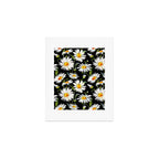 Floral Kingdom Cute White Daisy On Black Background Art Print Gallery Image 1