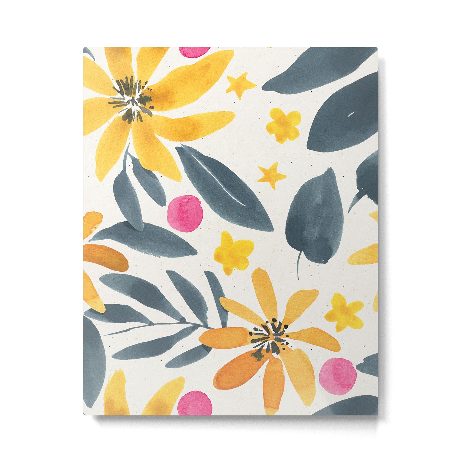 Watercolor Painting Fantasy Yellow Flower Blooming Floral Kingdom Metal Print Gallery Image 4
