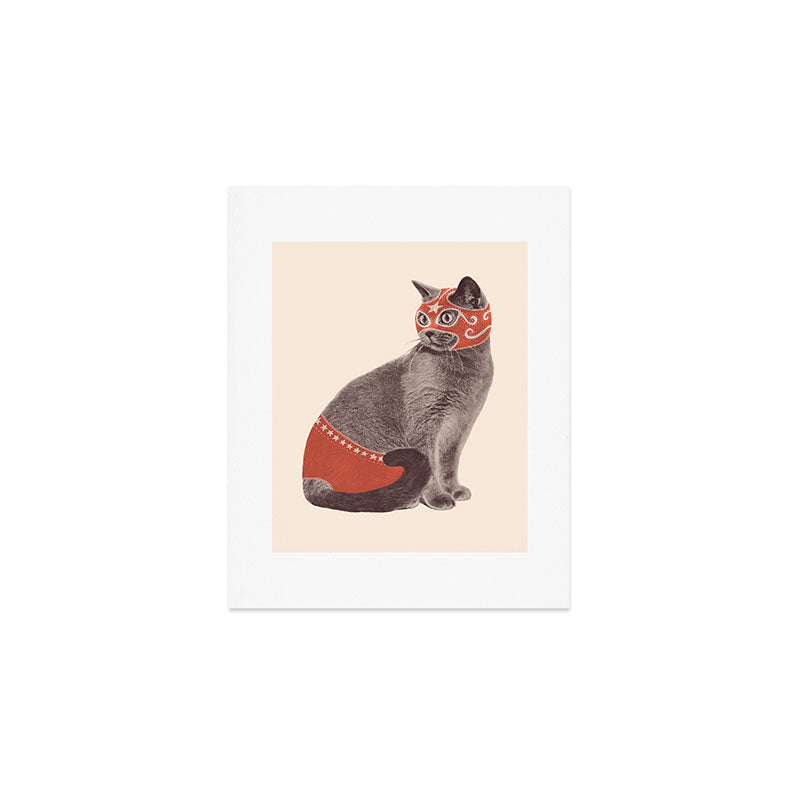 Cat Wrestler Art Print