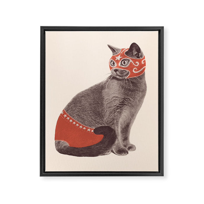 Cat Wrestler Framed Canvas Print Gallery Image 1