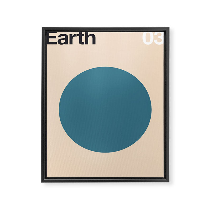 Earth 03 - Minimal Planets Framed Canvas Print Gallery Image 6
