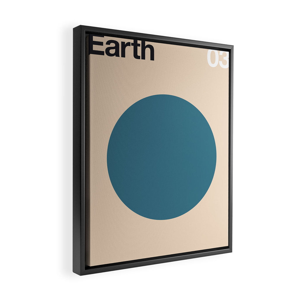 Earth 03 - Minimal Planets Framed Canvas Print Gallery Image 2