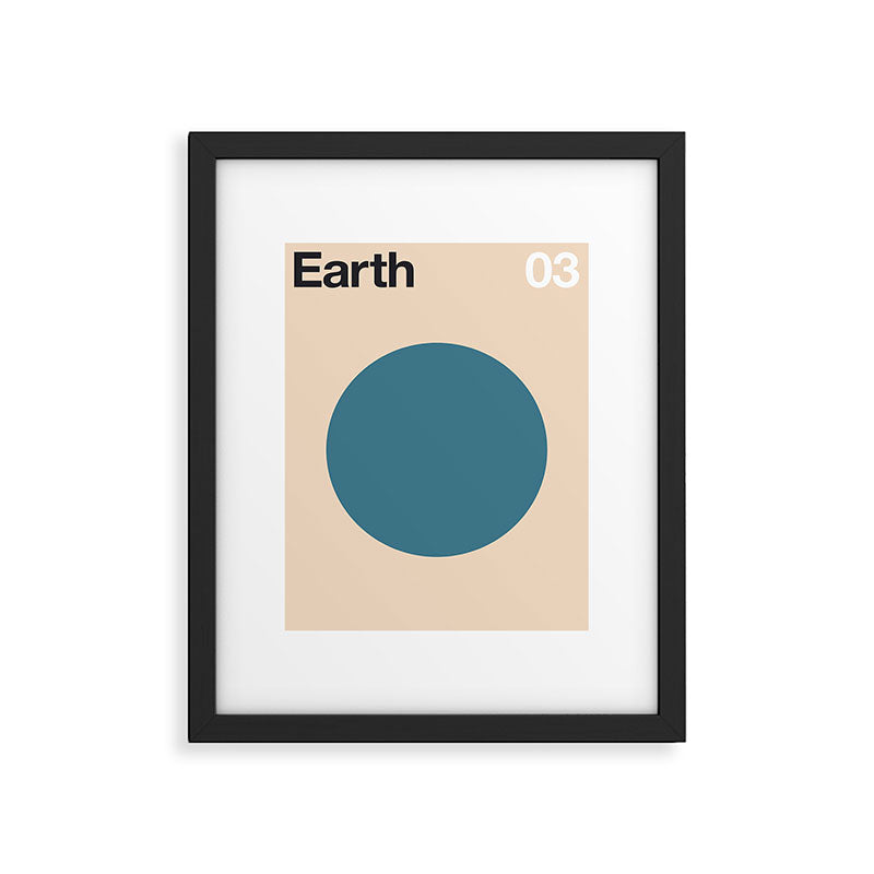 Earth 03 - Minimal Planets Framed Art Print Gallery Image 5