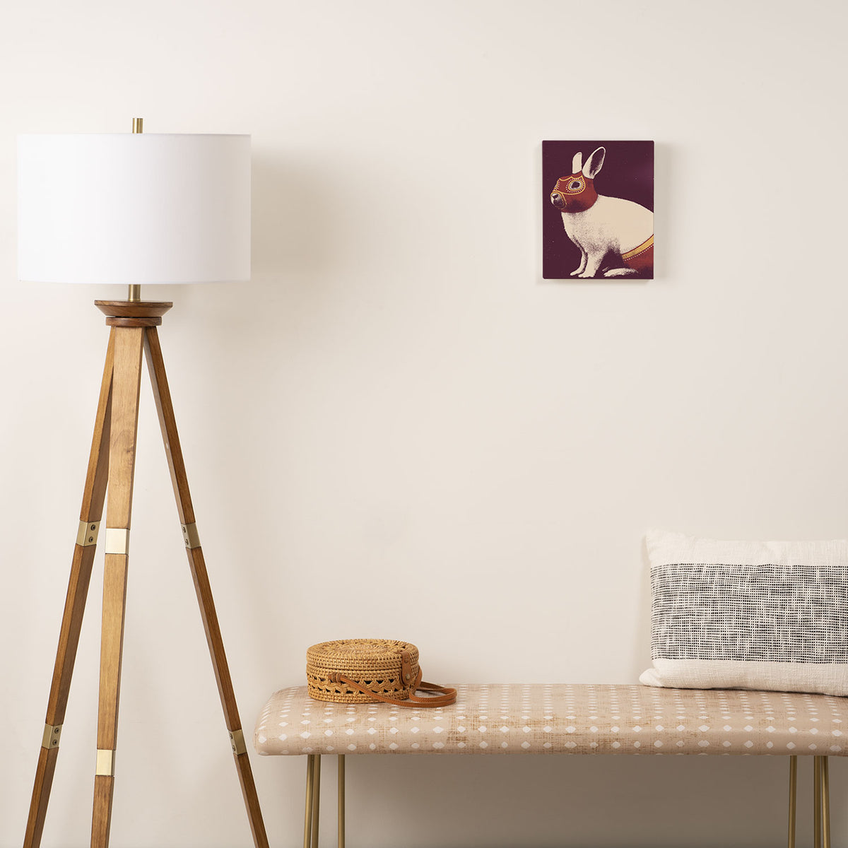 Lapin Catcheur (Rabbit Wrestler) Canvas Print Gallery Image 2