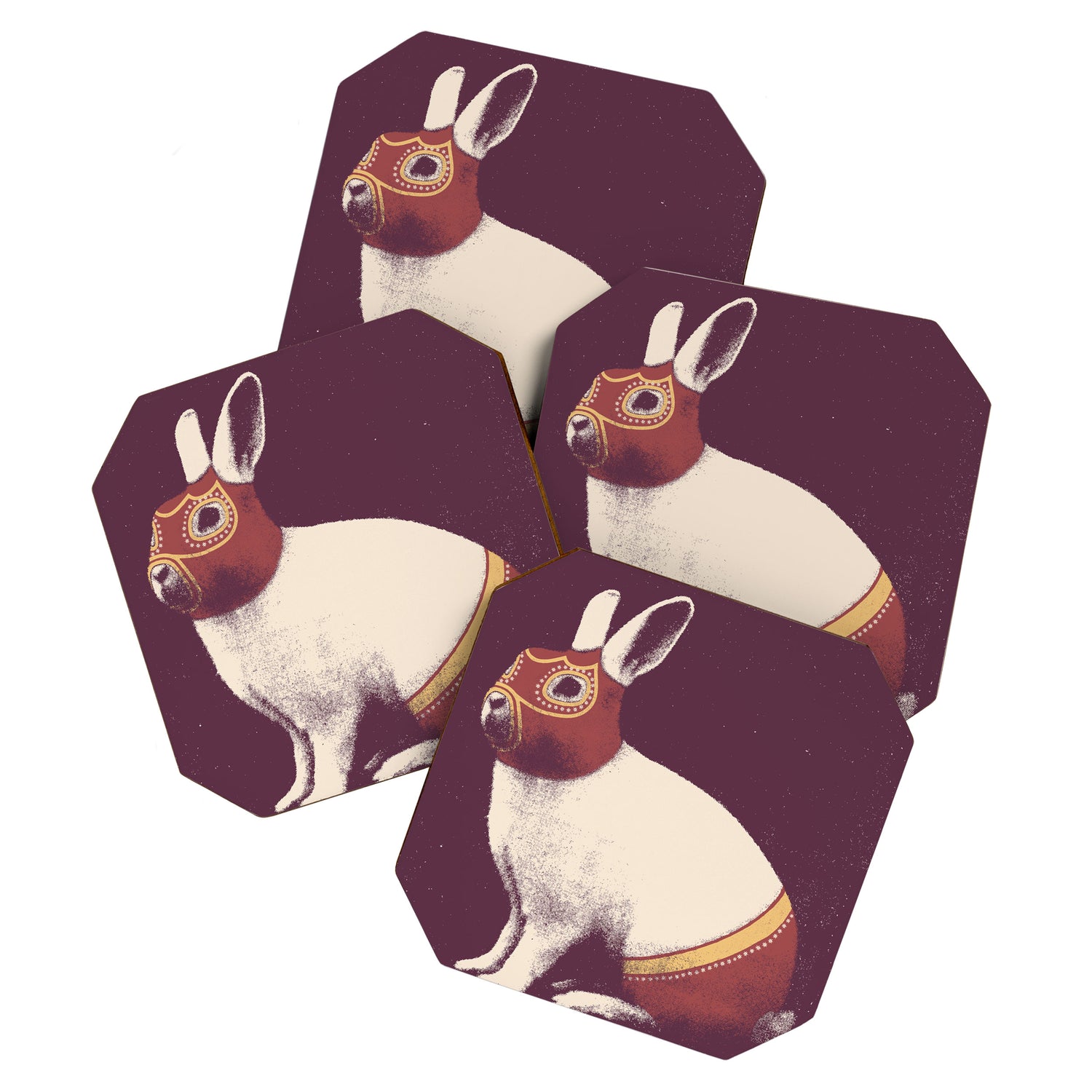 Lapin Catcheur (Rabbit Wrestler) Coaster Gallery Image 1