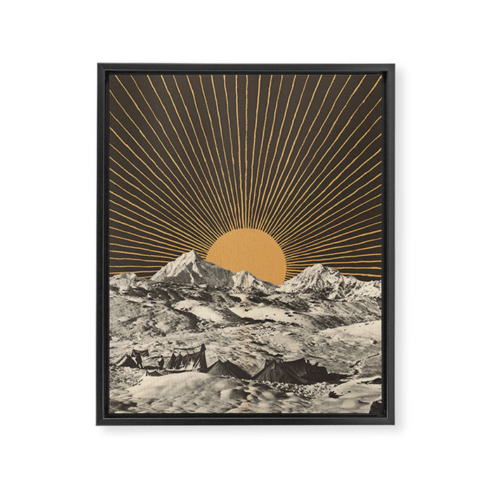 Mountainscape 6 - Night Sun Framed Canvas Print Gallery Image 1