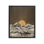 Mountainscape 6 - Night Sun Framed Canvas Print Gallery Image 6