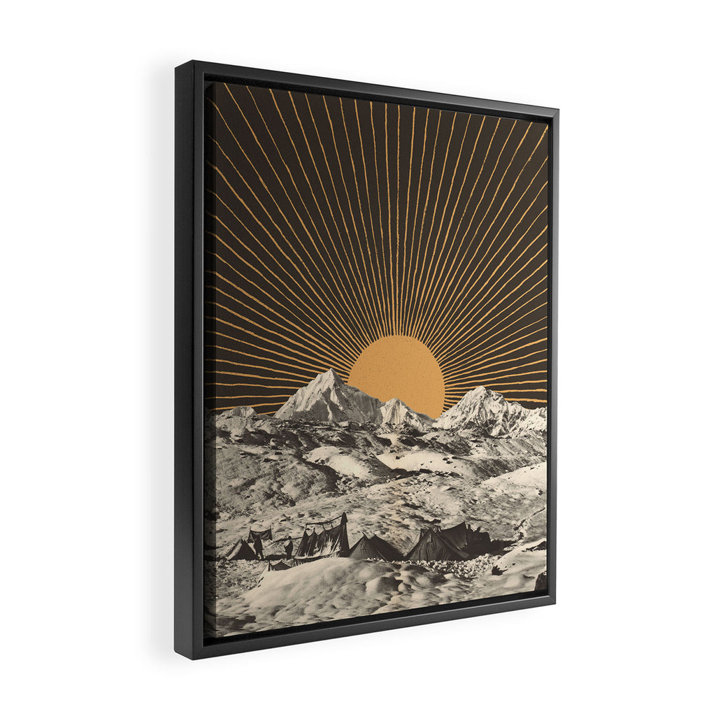 Mountainscape 6 - Night Sun Framed Canvas Print Gallery Image 2