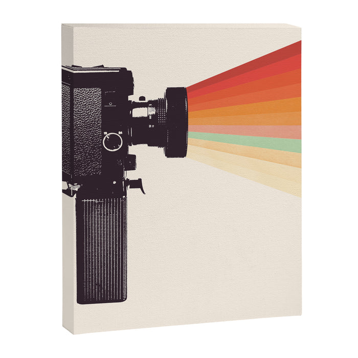 Movie Camera Rainbow Canvas Print Gallery Image 1