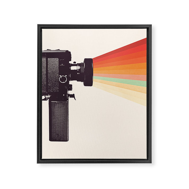 Movie Camera Rainbow Framed Canvas Print Gallery Image 6