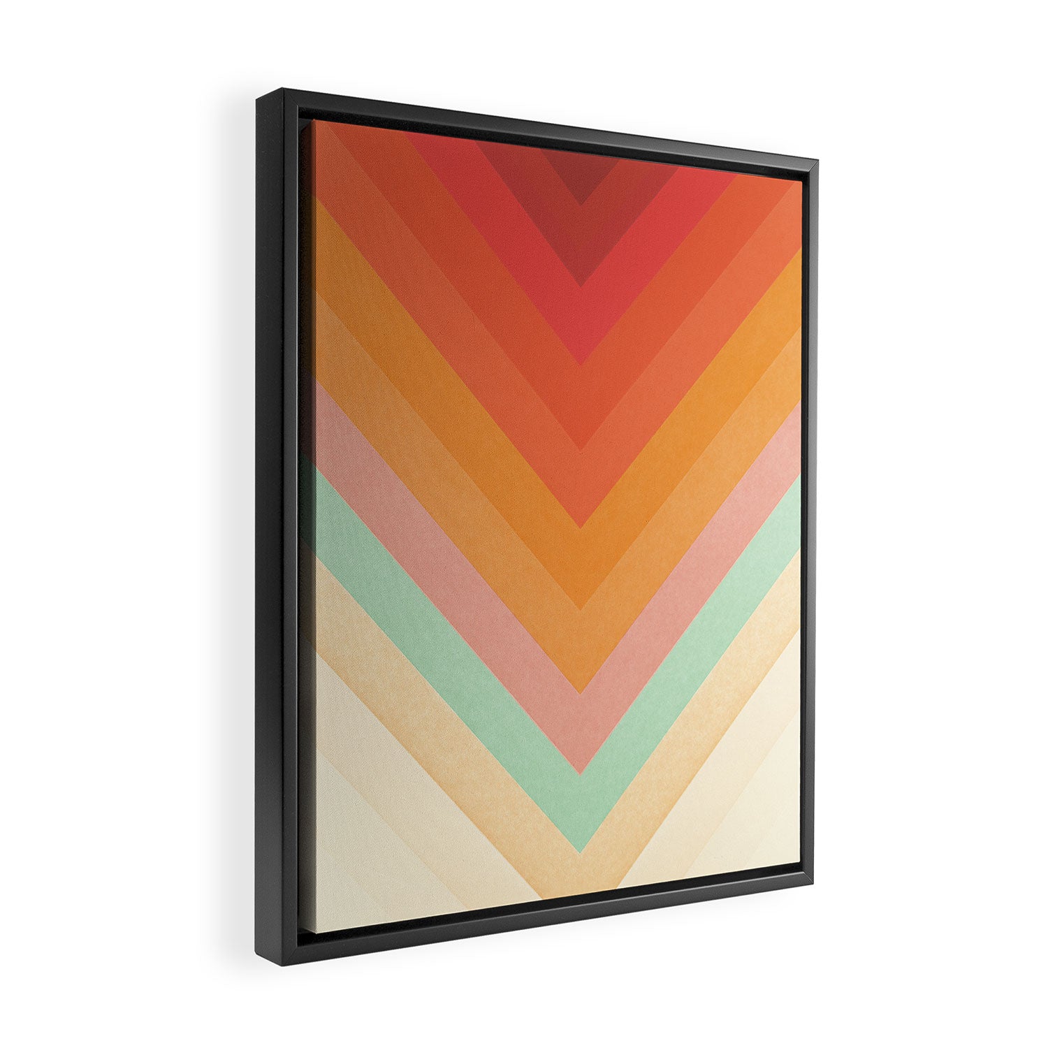 Rainbow Chevrons Framed Canvas Print Gallery Image 2