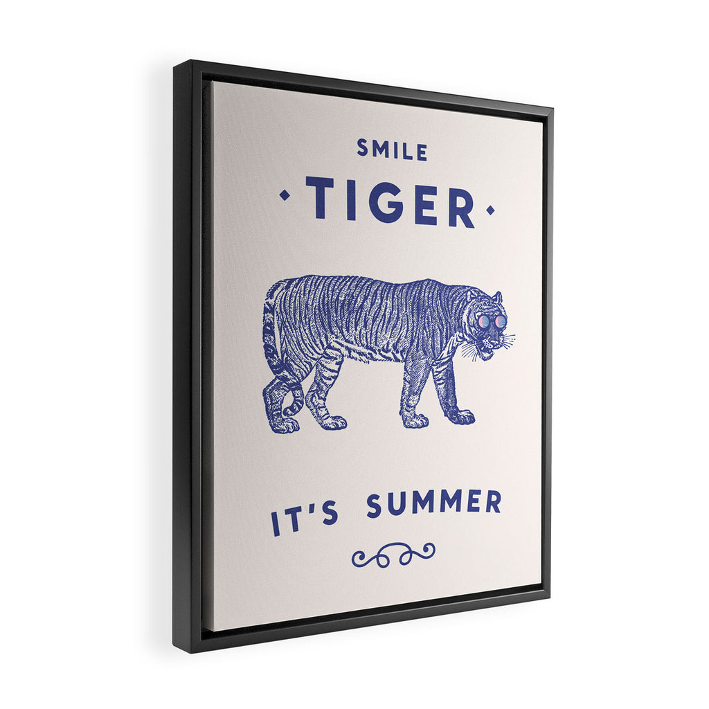 Smile Tiger, it's Summer Framed Canvas Print Gallery Image 2