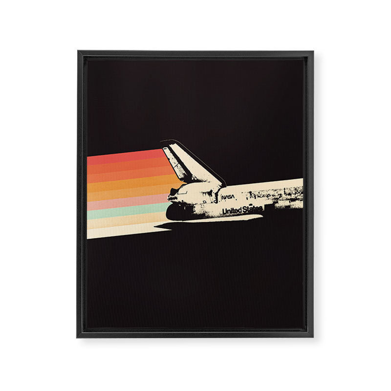 Spaceship - Rainbow Framed Canvas Print Gallery Image 6