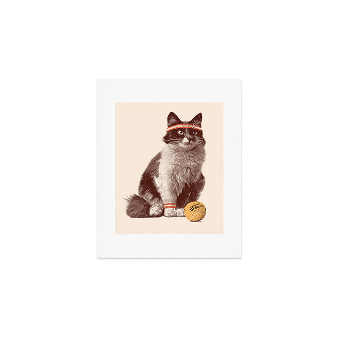 Tennis Cat Art Print Gallery Image 1
