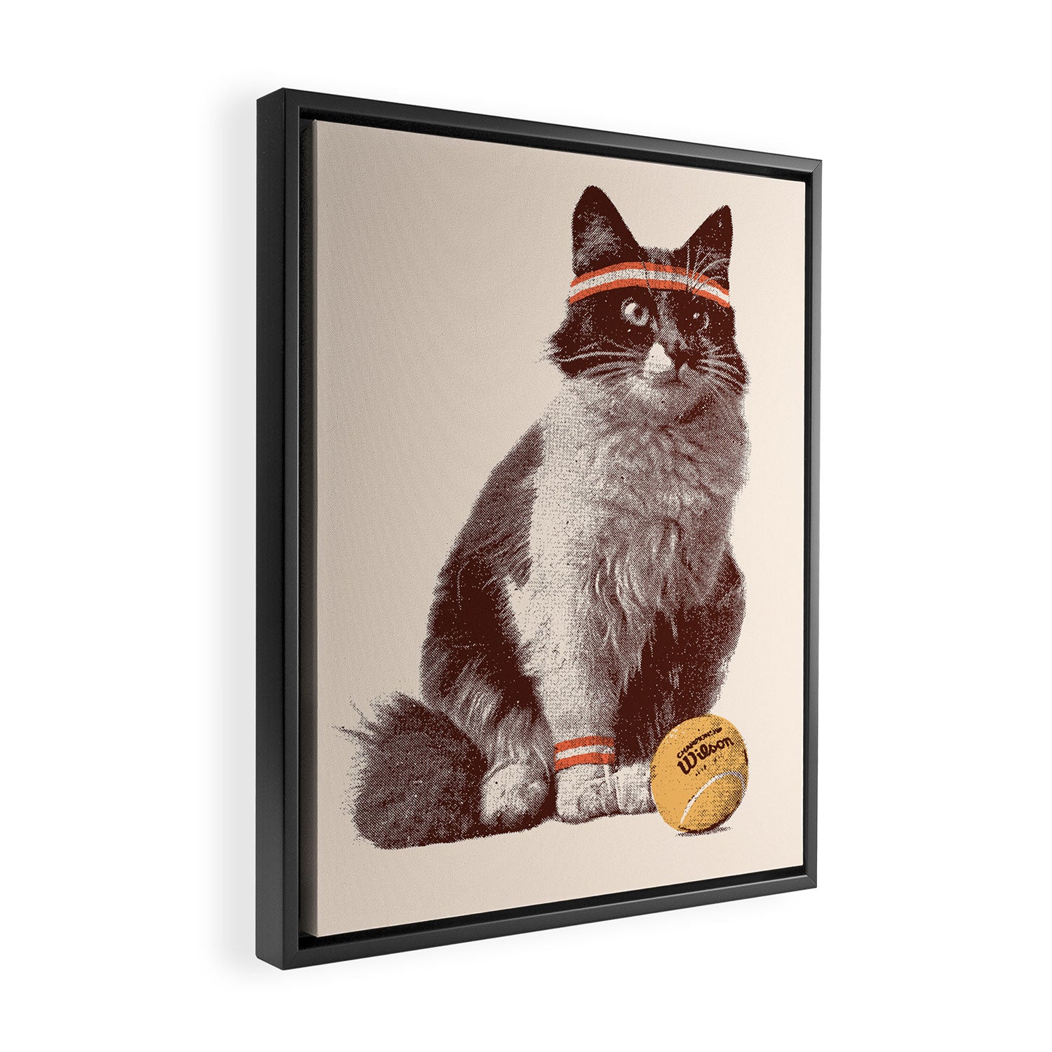 Tennis Cat Framed Canvas Print Gallery Image 2