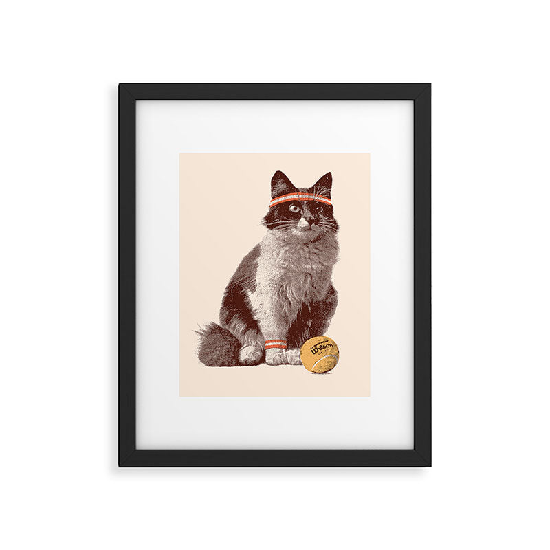 Tennis Cat Framed Art Print Gallery Image 5